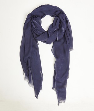 Foulard uni bords brillants femme MARINE