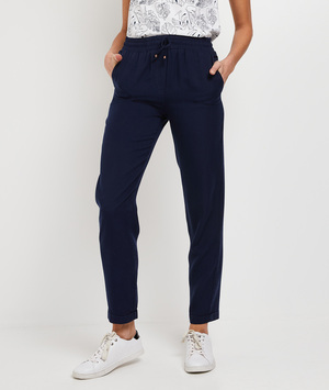 Pantalon fluide marine femme MARINE