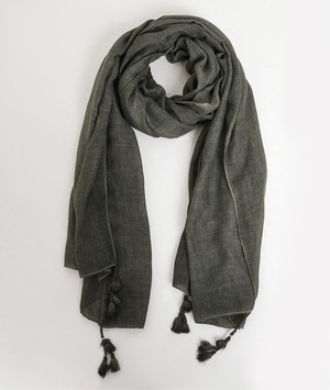 Foulard uni effet délavé femme KAKI