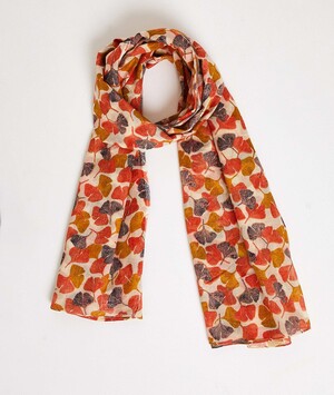 Foulard imprimé coloré femme ORANGE