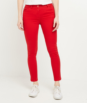 Jean slim raccourci coloré femme ROUGE