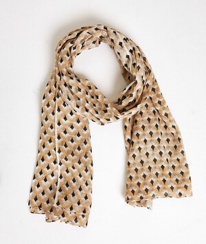 Foulard en coton imprimé femme JAUNE