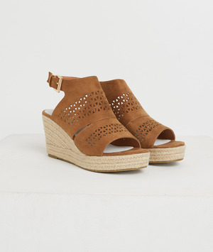 Mules camel à talon compensé femme CAMEL