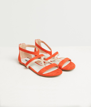 Sandales plates oranges femme ORANGE