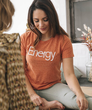T-shirt à message orange femme ORANGE