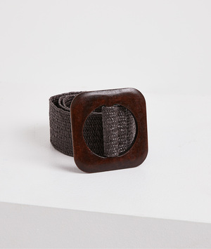 Ceinture large à boucle femme MARRON