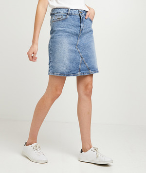Jupe courte trapèze en jean femme STONE