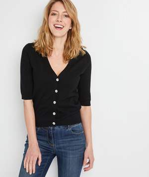 Gilet noir boutonné femme NOIR