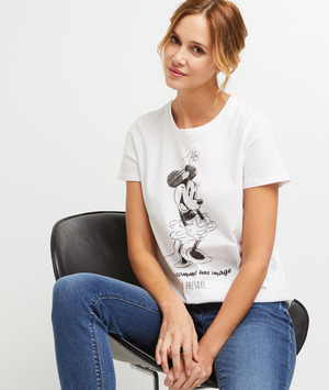 T-shirt Minnie en coton femme ECRU