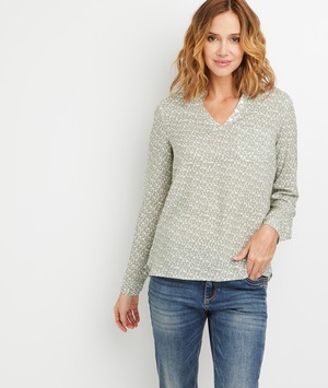 Chemisier fluide imprimé femme BEIGE