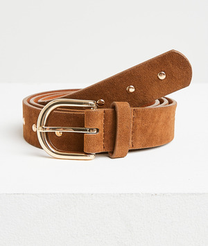 Ceinture cloutée effet daim camel femme CAMEL