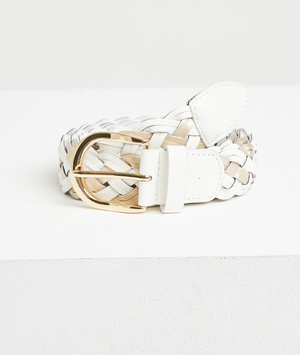 Ceinture blanche tressée femme BLANC