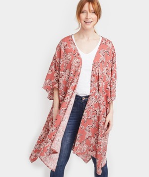 Long kimono imprimé femme CORAIL
