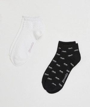 Lot de deux paires de socquettes femme BLANC