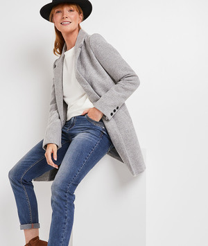 Manteau lainage uni femme GRIS