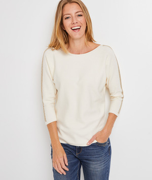 Pull en maille lurex femme ECRU