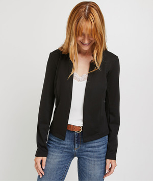 Veste spencer unie femme NOIR