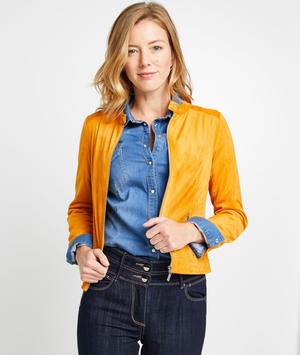 Blouson uni en suédine femme EPICE