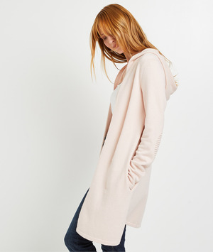 Long gilet capuche femme ROSE