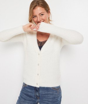 Gilet boutonné femme ECRU
