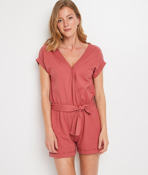 Combishort corail en coton femme CORAIL