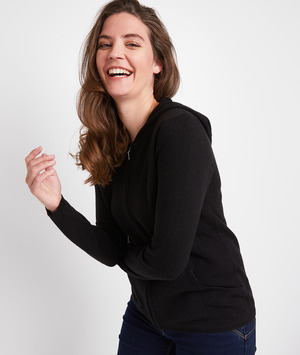 Gilet à capuche uni femme NOIR
