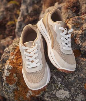 Baskets style running beige doré femme BEIGE