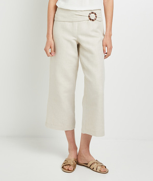 Pantalon large femme BEIGE