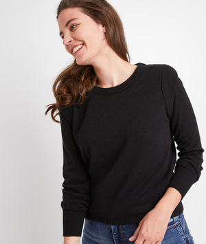 Pull empiècements epaules femme NOIR