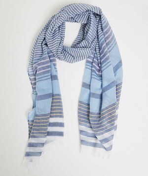 Foulard rayé bleu femme BLEU