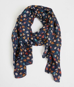 Foulard imprimé fleuri femme MARINE