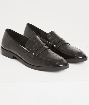 Mocassins noirs effet croco femme* NOIR