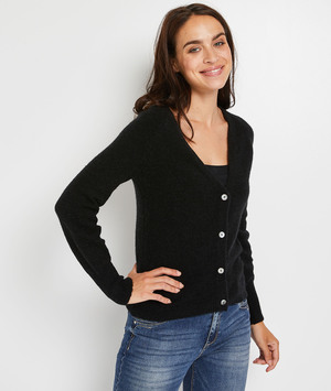 Gilet boutonné femme NOIR