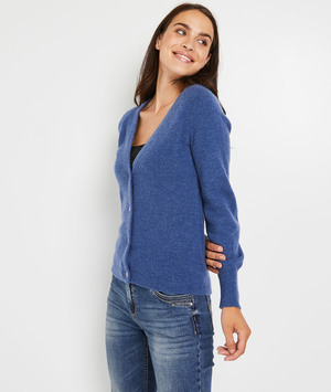 Gilet boutonné femme BLEU