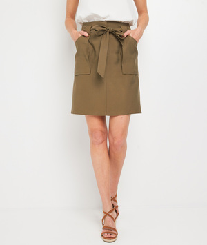 Jupe trapèze kaki femme KAKI