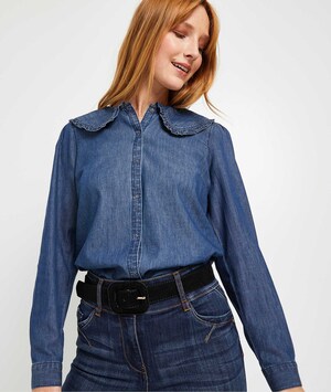 Chemise en denim col claudine femme RINSE