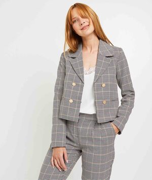 Veste formelle à carreaux femme MULTICOLORE