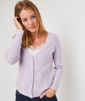 Gilet col V femme LILAS