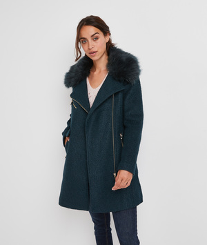 Manteau lainage femme VERT