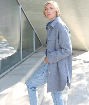 Veste surchemise bleue BLEU
