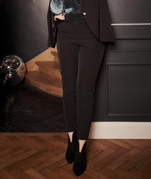 Pantalon cigarette noir fluide femme NOIR