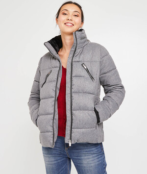 Doudoune grise en flanelle femme GRIS