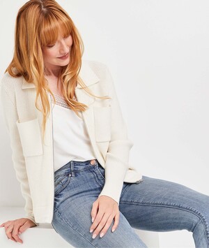Gilet zippé écru femme ECRU