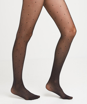 Collant noir plumetis femme NOIR