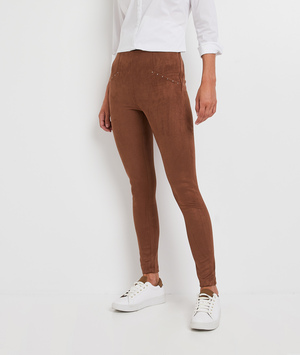 Legging suédine marron femme MARRON