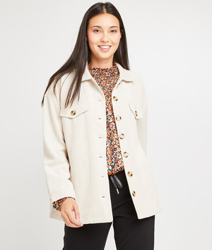 Surchemise velours écrue femme ECRU