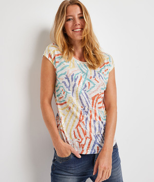 T-shirt coloré femme BLANC