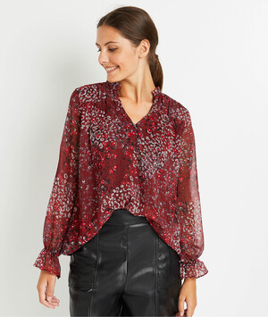 Blouse imprimée femme BORDEAUX