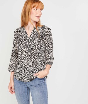 Tshirt imprimé léopard femme BEIGE