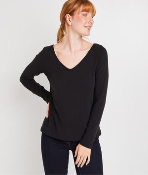 Tshirt dos dentelle femme NOIR